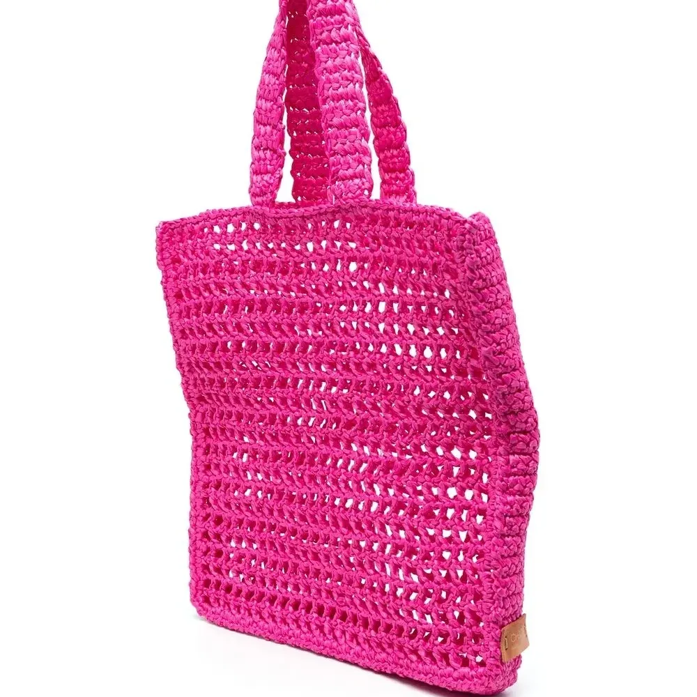 Соломенная сумка-тоут с нашивкой-логотипом