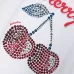 Cherry rhinestone-embellished T-shirt