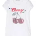 Cherry rhinestone-embellished T-shirt