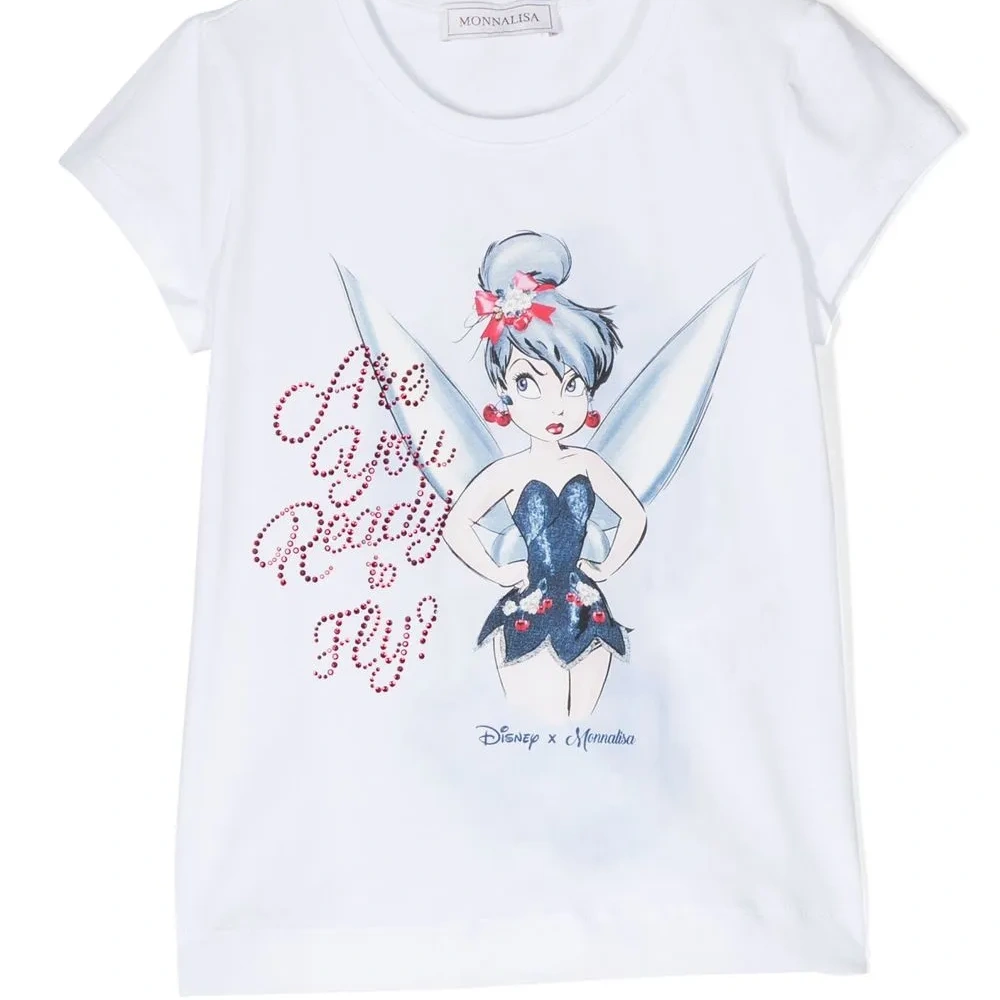 Graphic-print crystal-embellished T-shirt