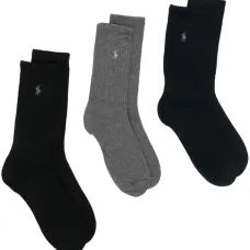 Комплект из трех пар носков с вышитым логотипом