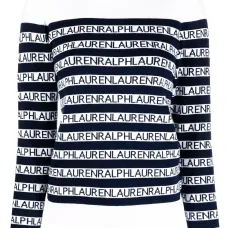 Джемпер в полоску с высоким воротником