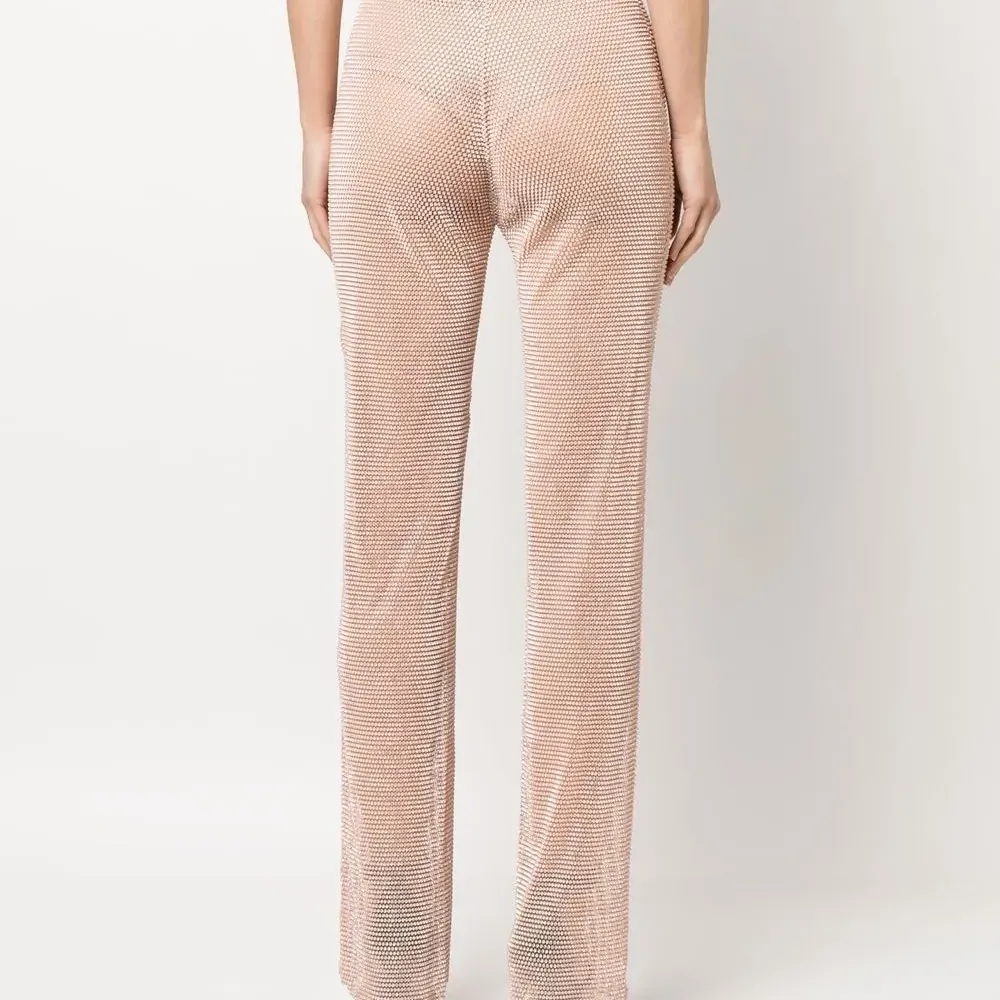 Прямые брюки со стразами