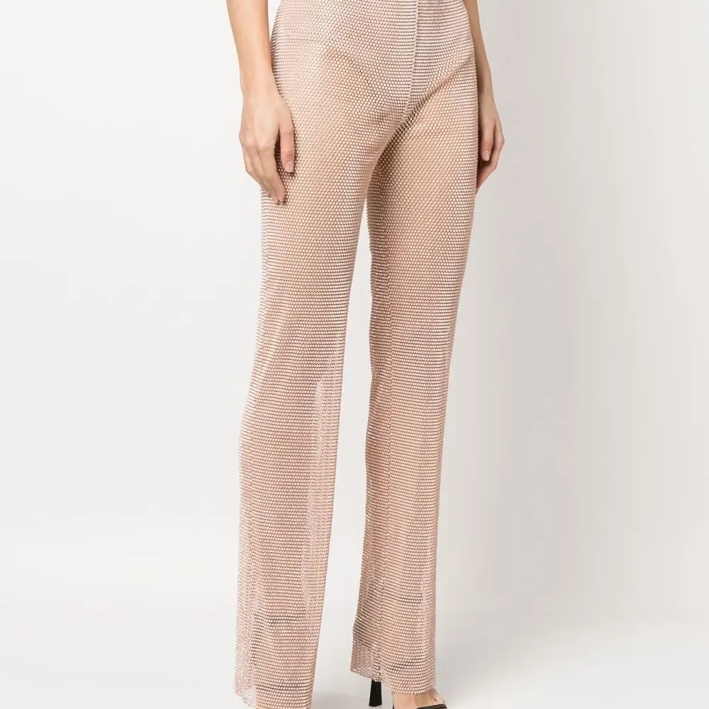 Прямые брюки со стразами