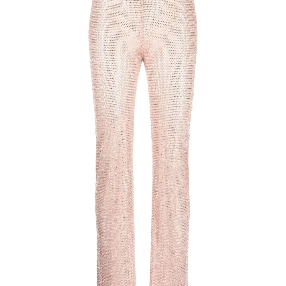 Прямые брюки со стразами