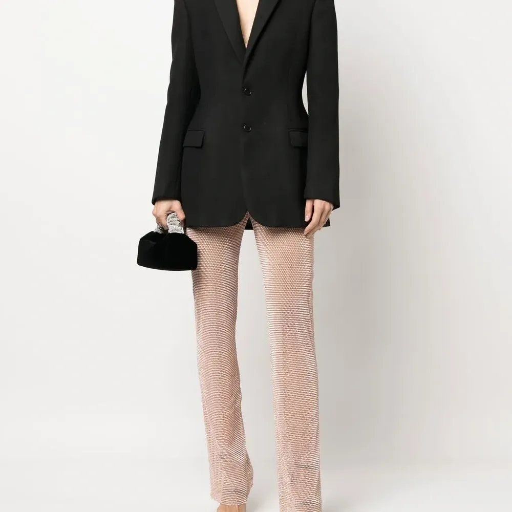 Прямые брюки со стразами