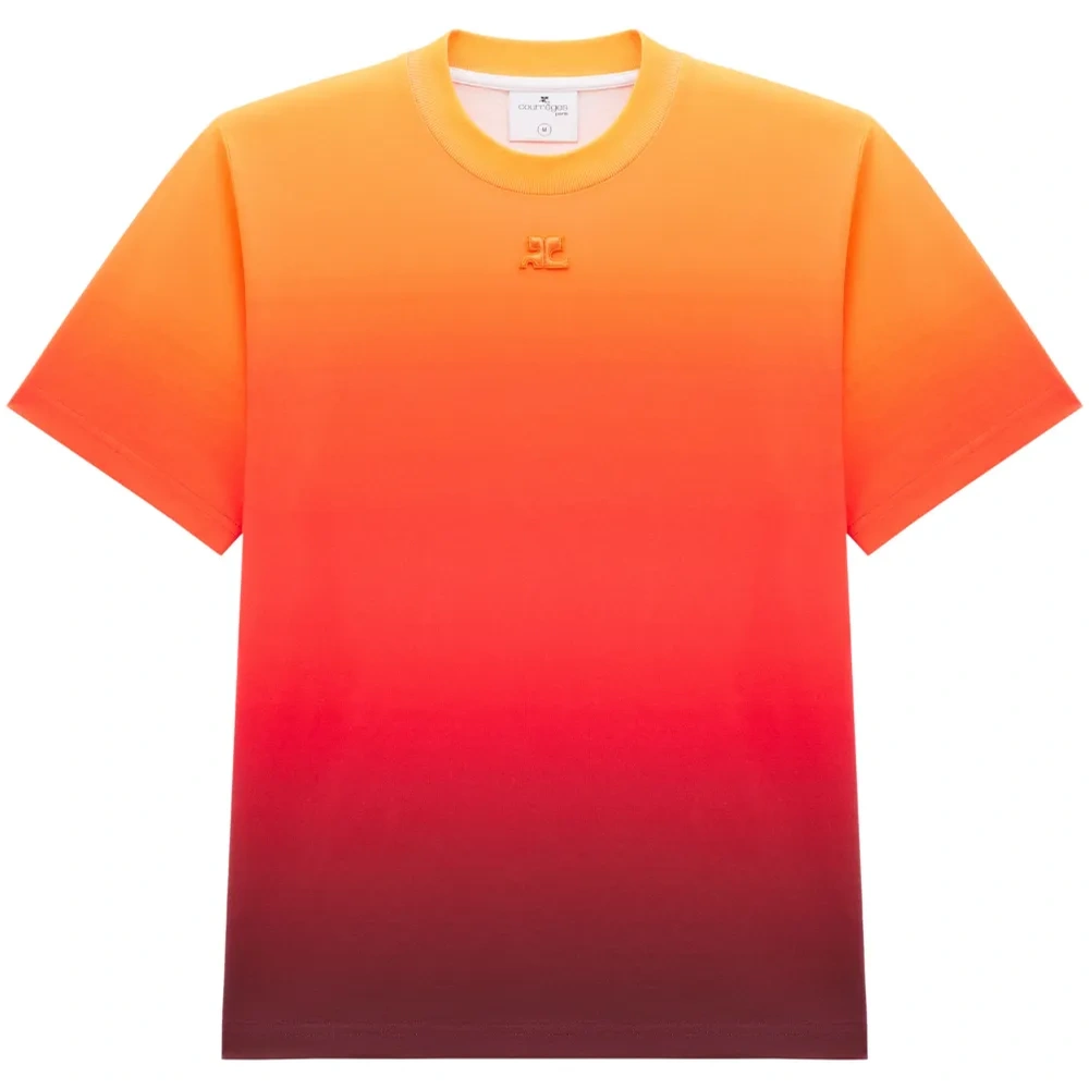 Футболка с эффектом градиента и вышитым логотипом