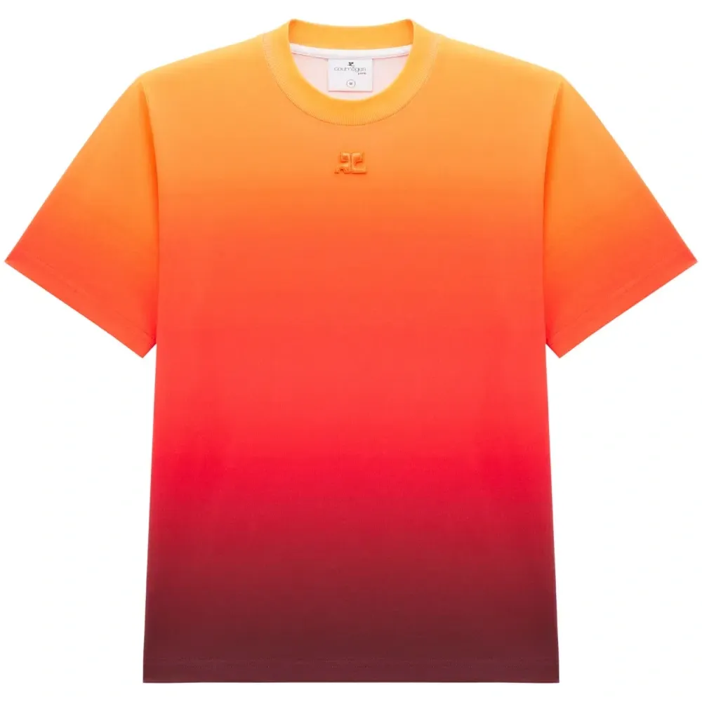 Футболка с эффектом градиента и вышитым логотипом