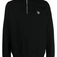 Толстовка с высоким воротником и вышитым логотипом