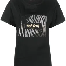 Футболка с логотипом и стразами