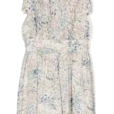 Платье без рукавов с цветочным принтом