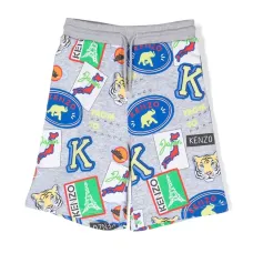 Шорты с принтом и лампасами Шорты с принтом и лампасами