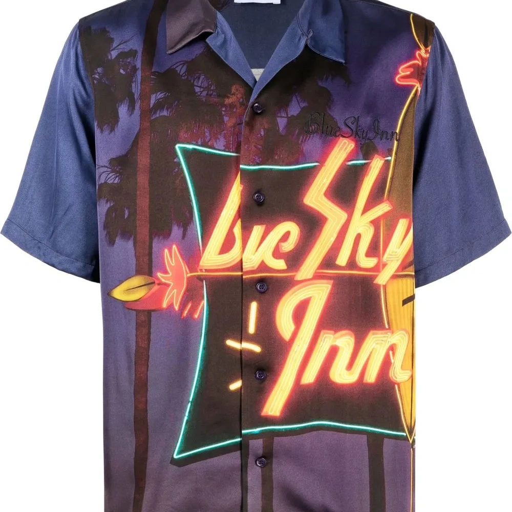 Рубашка с короткими рукавами и графичным принтом