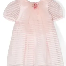 Платье с короткими рукавами и вставками из тюля