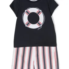 Комплект из топа и полосатых шортов