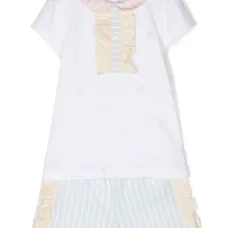 Полосатый комплект из топа и шортов Полосатый комплект из топа и шортов