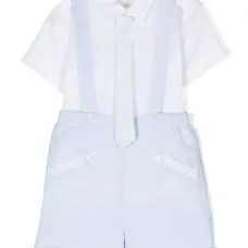 Льняной комплект из топа и шортов