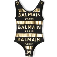 Купальник с эффектом металлик и логотипом