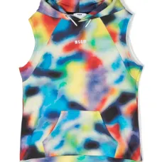 Худи без рукавов с принтом тай-дай Худи без рукавов с принтом тай-дай