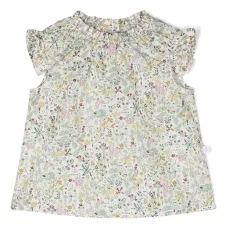 Брюки с оборками и цветочным принтом