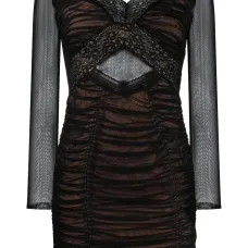 Платье мини с кружевной отделкой Платье мини с кружевной отделкой