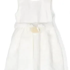 Платье с цветочной аппликацией и складками