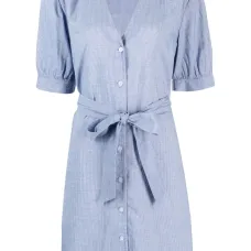 Полосатое платье-рубашка с поясом