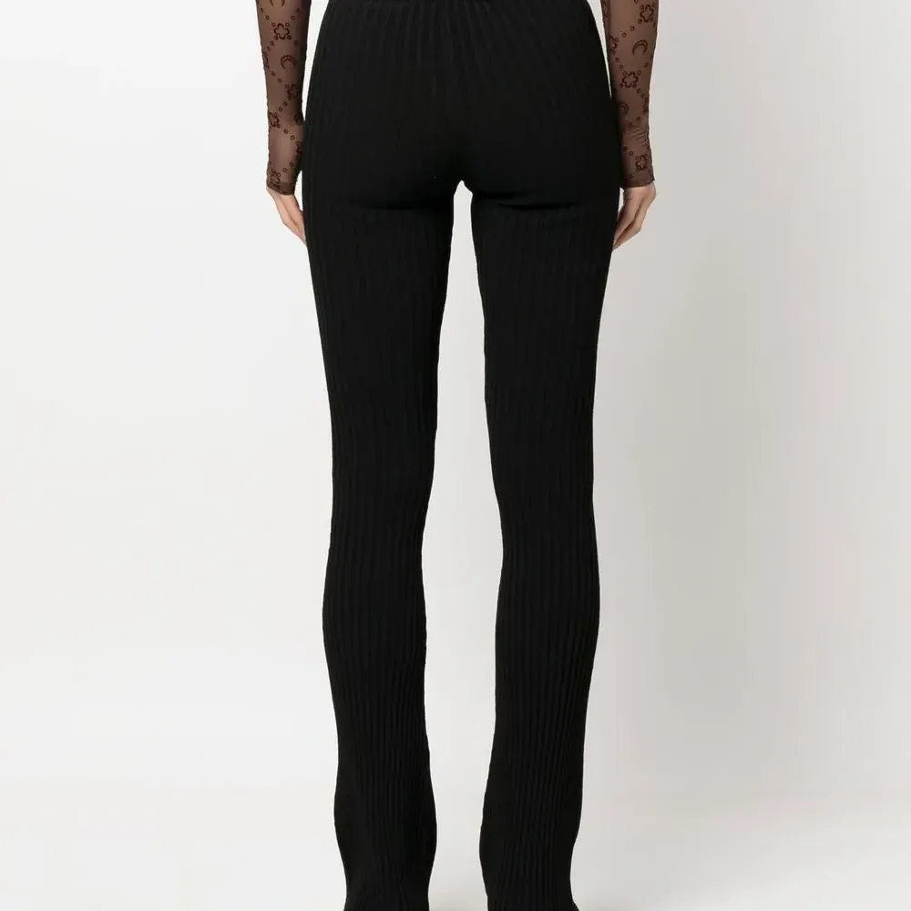 Брюки в рубчик с вырезами