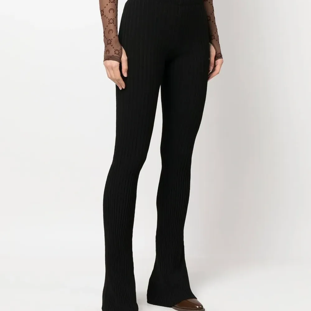 Брюки в рубчик с вырезами