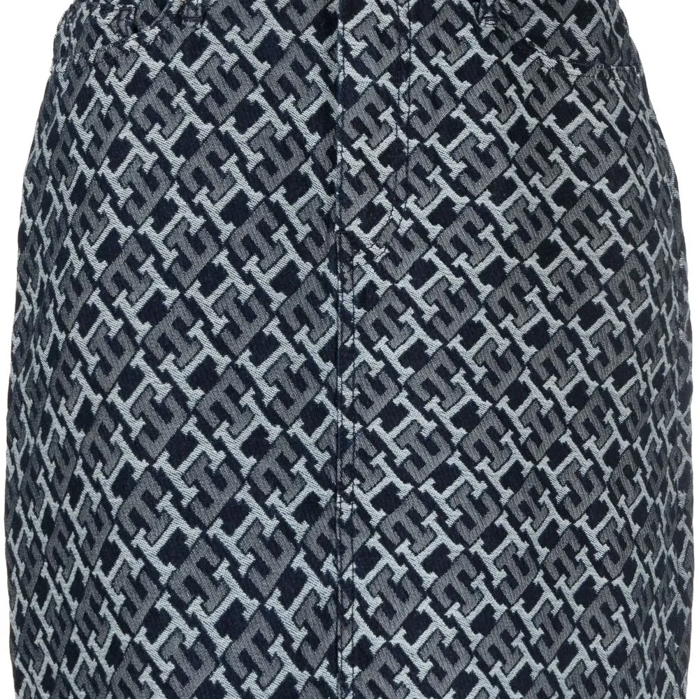 Джинсовая юбка с логотипом