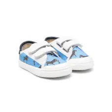 Кеды на липучках с зебровым принтом