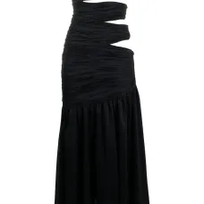 Платье со сборками и вырезами