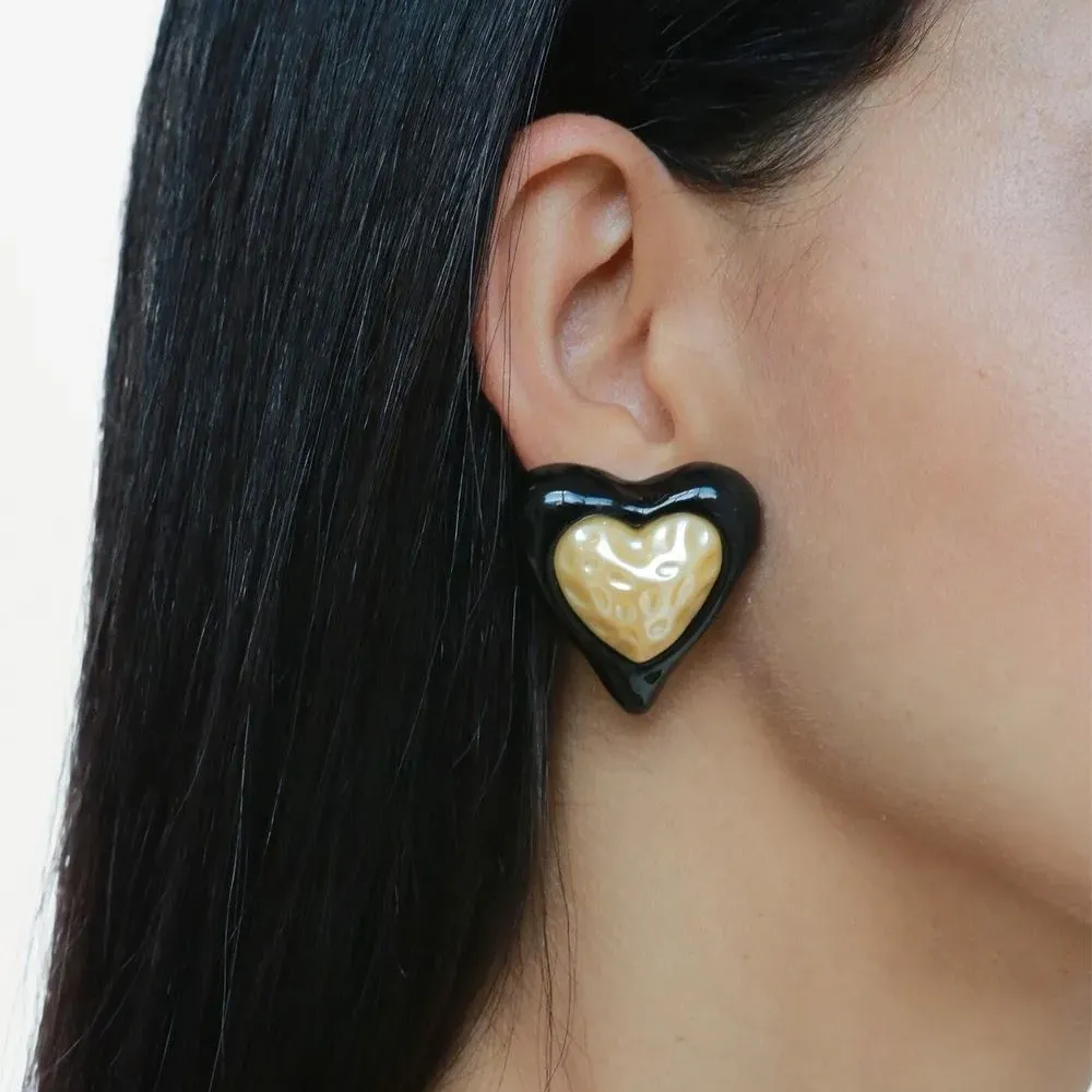 Серьги-гвоздики в виде сердца