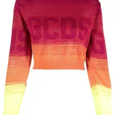 Укороченный джемпер с эффектом омбре и логотипом Укороченный джемпер с эффектом омбре и логотипом