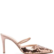 Мюли с заостренным носком и пайетками