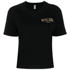 Футболка с леопардовым принтом и логотипом