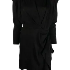 Драпированное платье с длинными рукавами