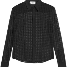 Полупрозрачная рубашка с длинными рукавами