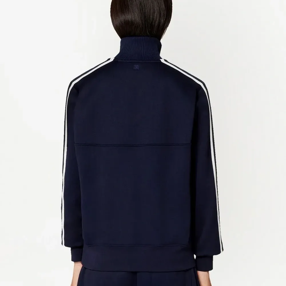 Толстовка с воротником на молнии и полосками