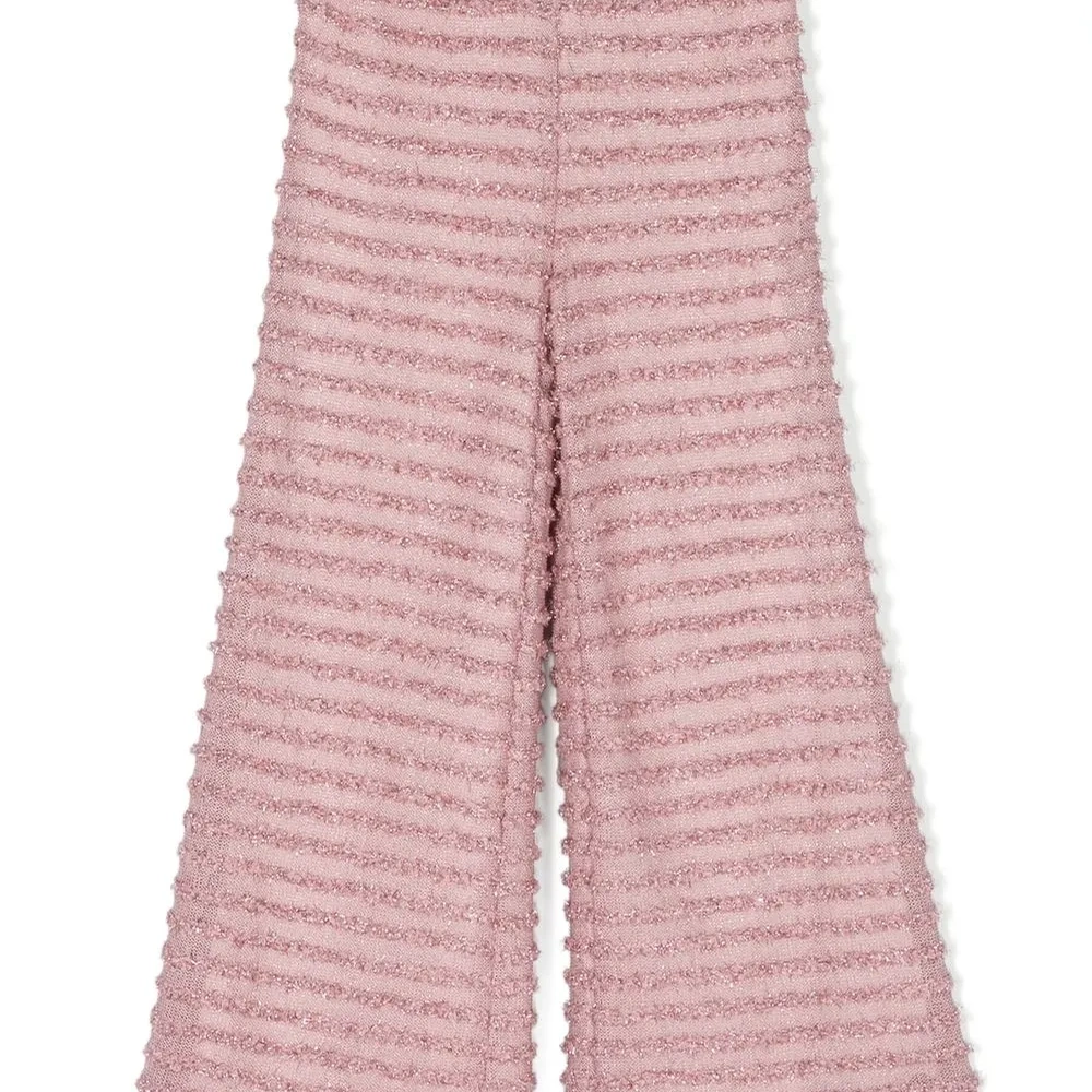 Расклешенные брюки с бахромой и люрексом