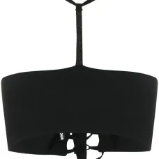 Укороченный топ с вырезом халтер и шнуровкой Укороченный топ с вырезом халтер и шнуровкой