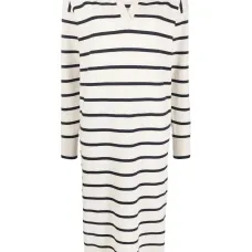 Полосатое платье миди с длинными рукавами