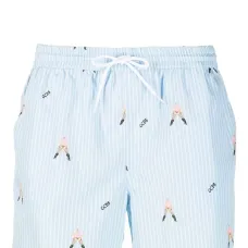 полосатые шорты с принтом