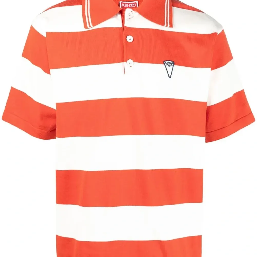 Полосатая рубашка поло с логотипом