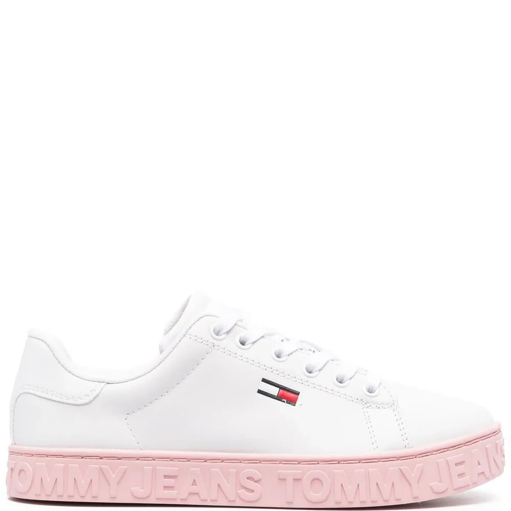 Embossed-logo sole sneakers