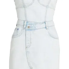 Джинсовое платье мини с бюстье