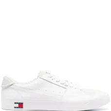 Logo-detail low-top leather sneakers