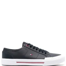 Logo-embroidered low-top leather sneakers Logo-embroidered low-top leather sneakers