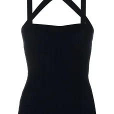 Топ фактурной вязки с вырезом халтер