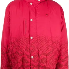 Пуховик со змеиным принтом